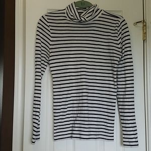 J Crew striped tissue turtleneck shirt S